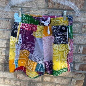 RILEY Vintage Handmade Bandana Shorts Sz S